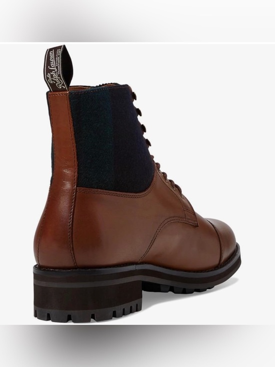 Polo Ralph Lauren BRYSON LEATHER & WOOL CAP-TOE BOOT Men’s Size US 14 Brown main image 11